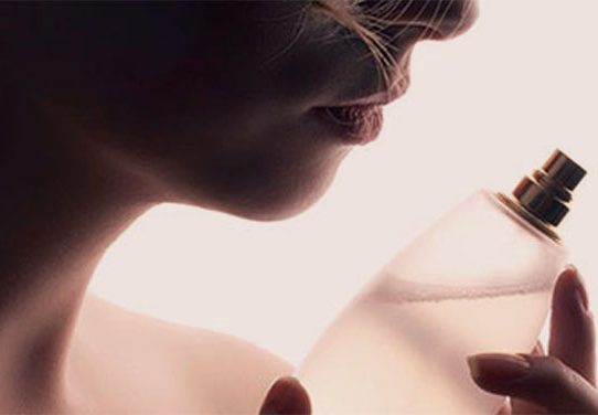 Artistic image of a person experience a fragrant scent.